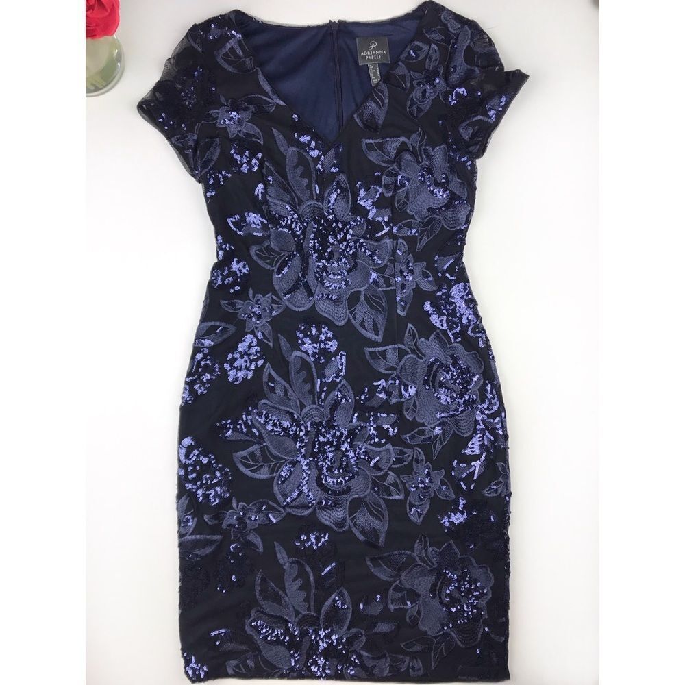 Adrianna papell embellished floral dress
